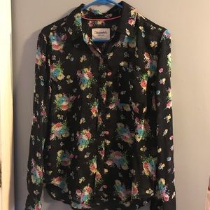 Aeropostale floral button down blouse